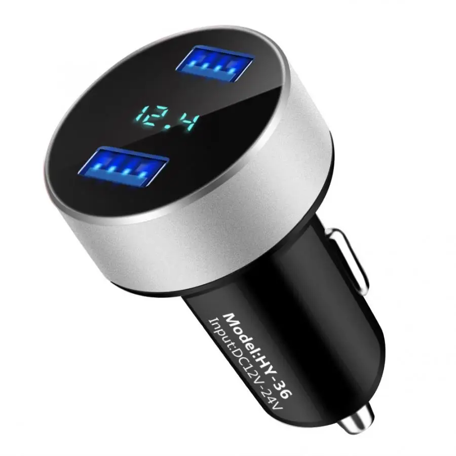 Автомобильные кабели автомобильное умное зарядное устройство с двумя USB 4.8A интеллектуальная Быстрая зарядка светодиодный цифровой дисплей авто аксессуары