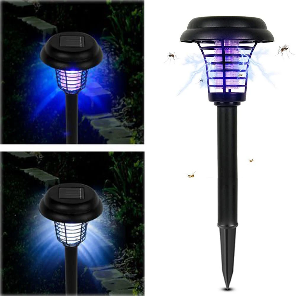 2in 1 LED Solar Powered Outdoor Yard Garden Lawn Light Waterproof Anti Mosquito Insect Pest Bug Zapper Killer Trapping Lamp | Лампы и