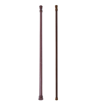 

2x Extendable Telescopic Spring Loaded Net Voile Tension Curtain Rail Pole Rods,55-90cm/70-120cm,Wood Color