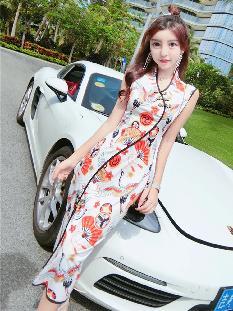 Китайское платье cheongsam сексуальное длинное qipao вечернее платье без рукавов вечернее платье халат Восточный китайский традиционный Женский qi pao