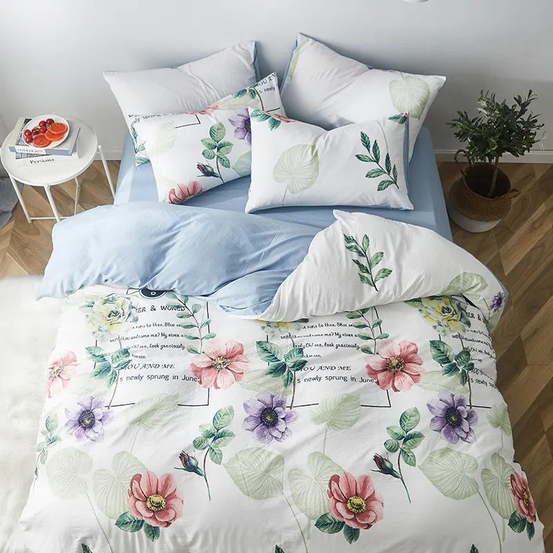 Современный простой комплект постельного белья с цветочным рисунком, набор пододеяльников для пуховых одеял, набор пододеяльников для взрослых и детей - Цвет: Flower2
