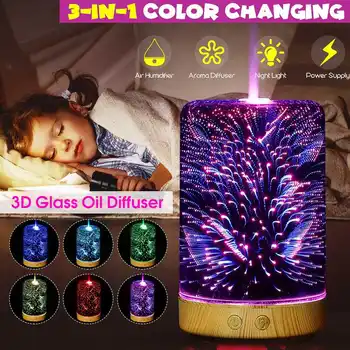 

Six Gradient Colors Changing 3D Lighting Essential Oil Aroma Diffuser Ultrasonic Mist Humidifier Aromatherapy AC110-240V