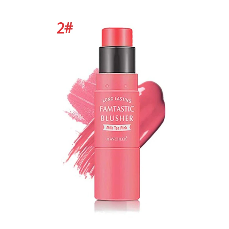 Fashionable Double Head Blush Stick with Moisturizing Brush Head Easy Brighten Smooth and Smooth Skin Color Blush Makeup - Цвет: 02