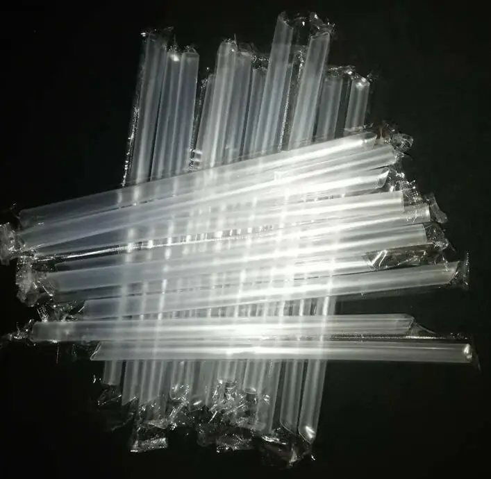 

Manufacturers Direct Selling Disposable Pearl Milk Tea Plastic Straw Take-out Packaged Straw Individual Package 100 Root Each Ba