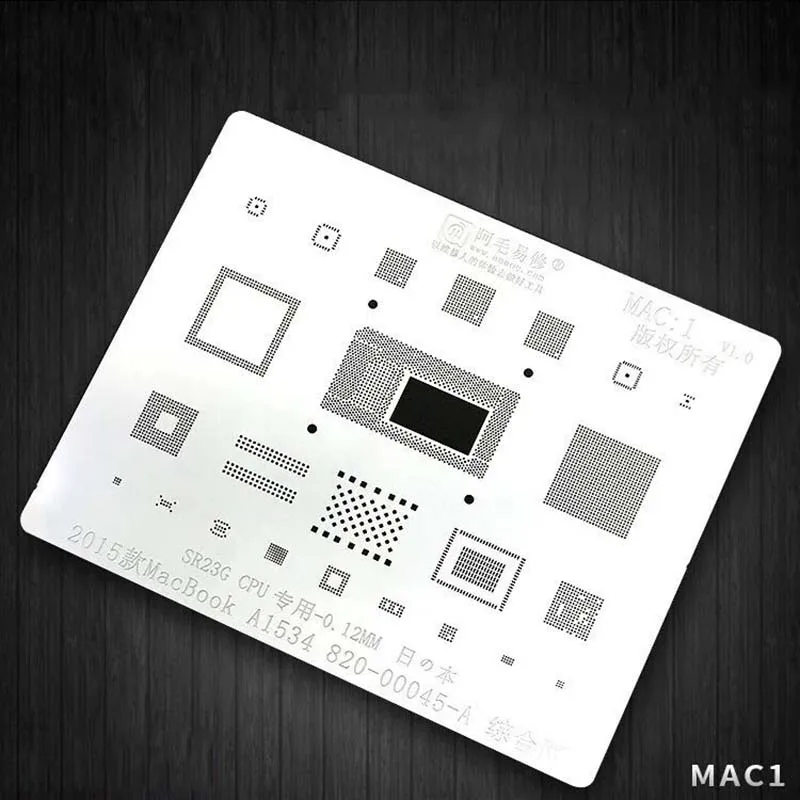 Многофункциональный SR23G SR2ZY завод жестяная сетка/cpu стальная сетка для MacBook / A1534 ноутбук MAC BGA трафарет шаблон - Цвет: MAC 1