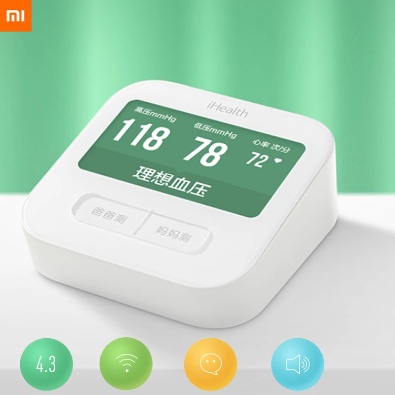 Original Xiaomi IHealth Bluetooth 4.0 Smart Arm Blood Pressure Monitor BPM1 4.3 Inch WIFI Control D