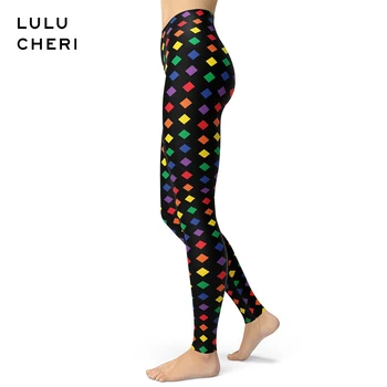 

Rainbow Neon Print Leggings for Women Girls Star Stripe Dot Wave Diamond Pattern Workout Brushed Buttery Soft Milk Slim Trousers