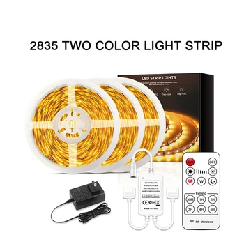 

2021 Led Double Color Light Strip 2835 Light Strip Set Rf Invalid Remote Control Dimming Light Strip