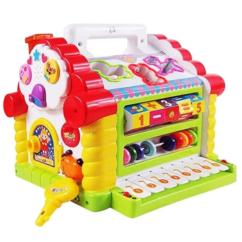 

Montessori Toy Geometric Shape Colors Pairing Block Set Musical Activity Play Center House Spelling Intelligence Development