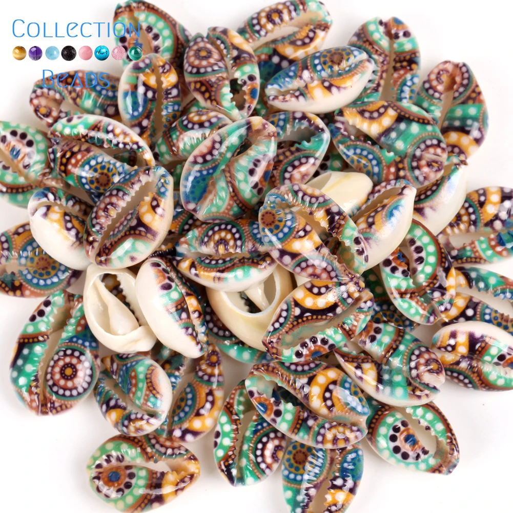 Natural Seashell Cowrie Conch Loose Spacer Beads for Jewelry Making Bracelet 10Pcs