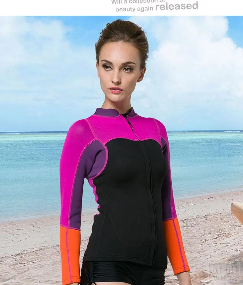 SBART 2 мм Неопреновая Женская куртка для подводного плавания кайт сёрфинга гидрокостюм Триатлон Рашгард плавательный купальный костюм для виндсерфинга