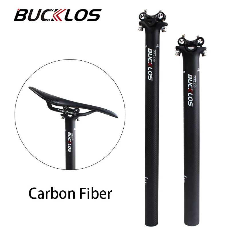 Full Carbon MTB Bike Saddle Seatpost Seat post tube 27.2/30.8/31.6*350/400 Black 