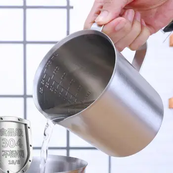 

Thicker 500ml/1000ml Measuring Cup Graduated/Baking/Liquid/Milk Coffee Stainless Steel Cup Pitcher Measure for Cooking Tool