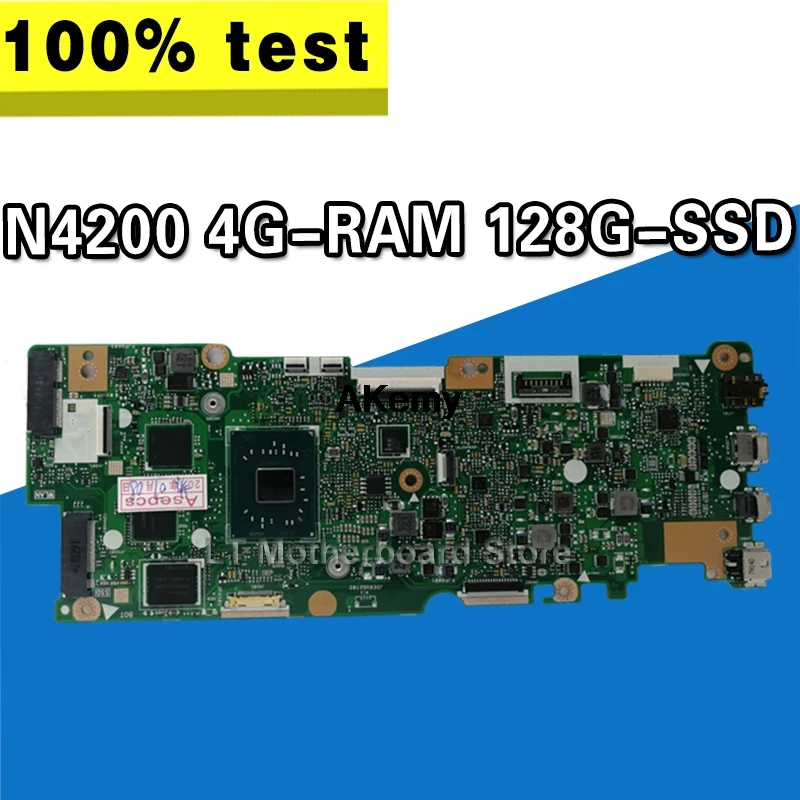 С N4200-CPU 4G-RAM 128G-SSD материнская плата для ноутбука Asus Vivobook Flip TP401NA TP401MA TP401M материнская плата тест хороший