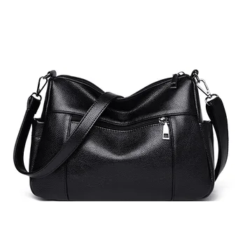 

Fashion Women Shoulder Bag Leather Satchel Small Crossbody Bags for Women Black Trend Female Messenger Mom Bags 2020