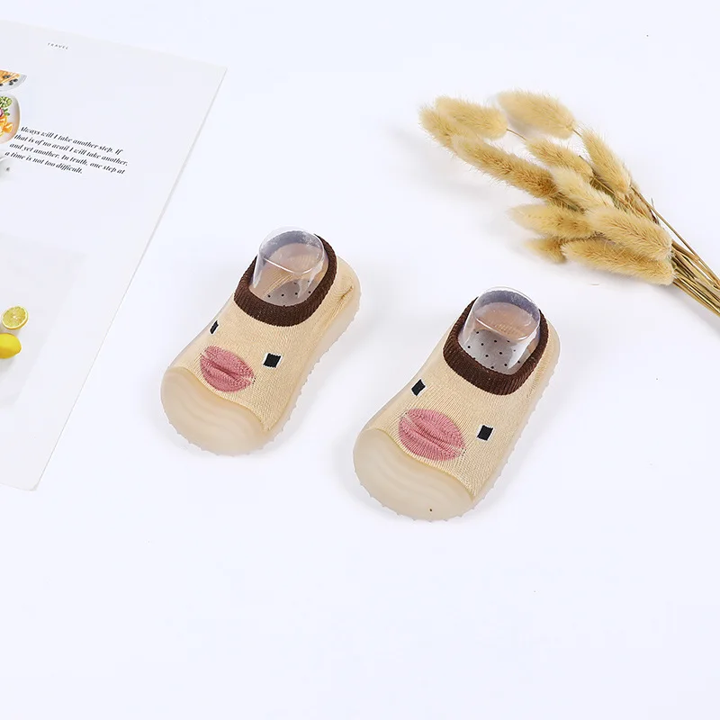 Детская противоскользящая обувь хлопковые нескользящие носки-тапочки для новорожденных девочек Детские домашние носки с резиновой подошвой и рисунком для маленьких мальчиков - Цвет: type 5