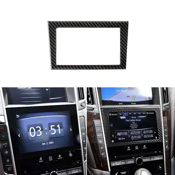 

For Infiniti Q50 Q60 car interior accessories carbon fiber central control navigation frame CD panel decorative sticker