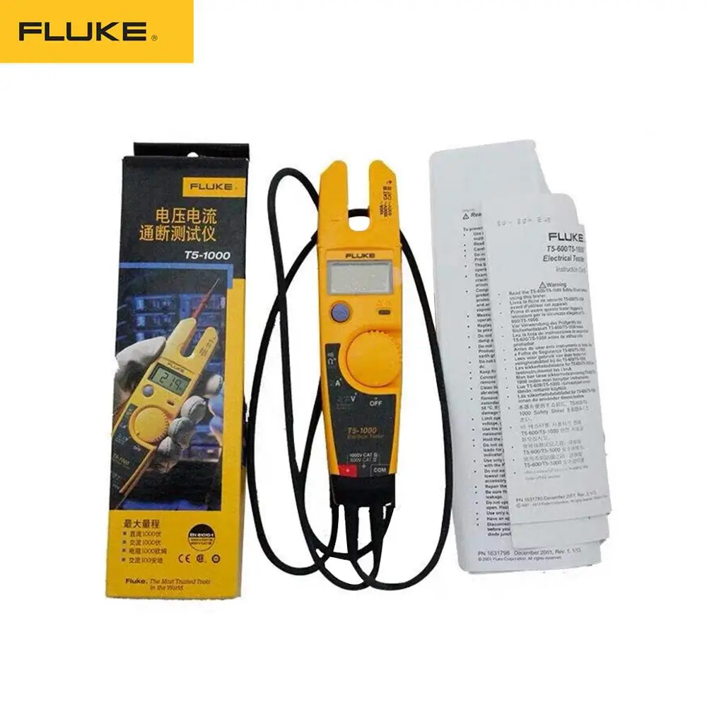 Fluke T5-1000 тестер непрерывности напряжения высокая точность открытый клещи мультиметр портативный