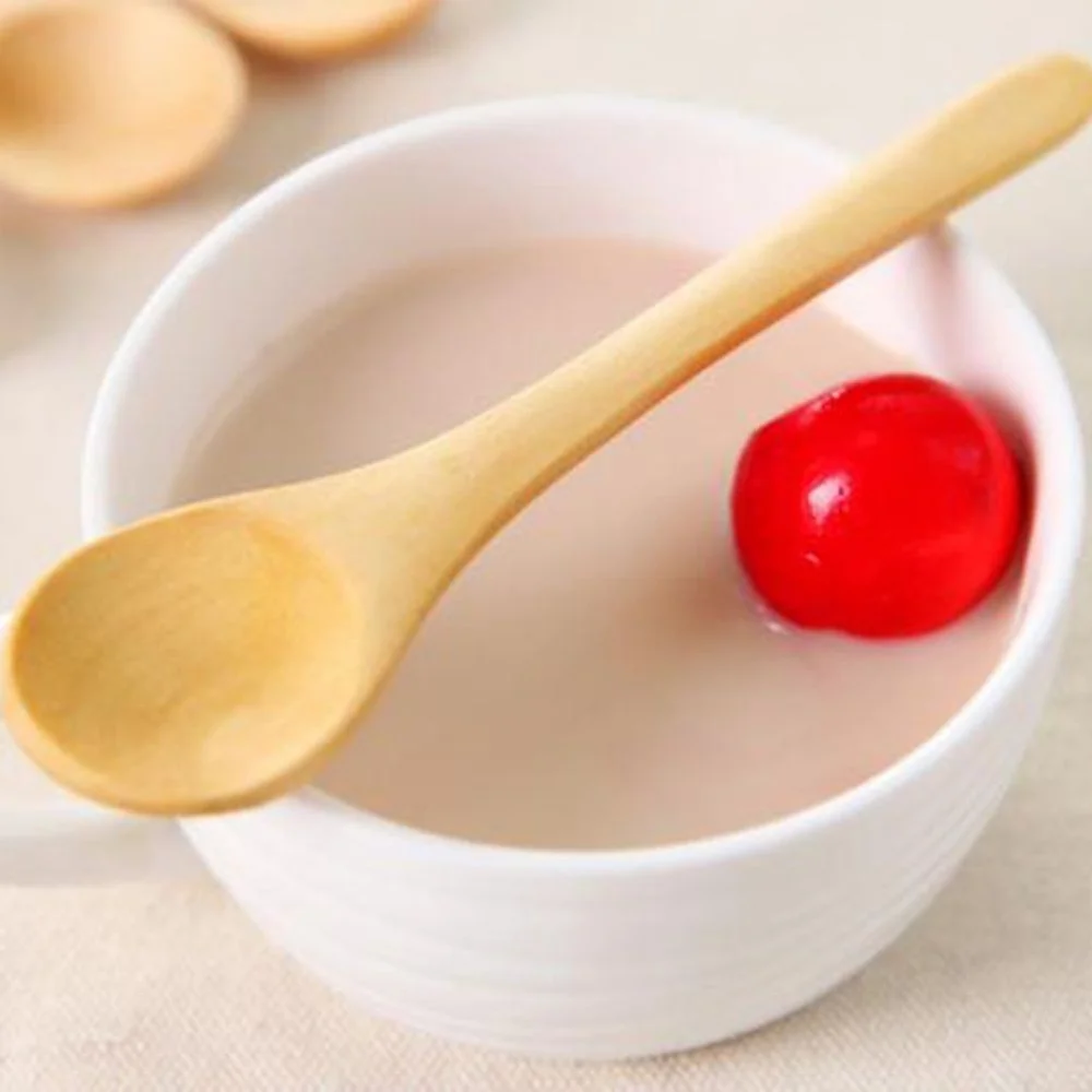 

13cm Flavor Scoop Coffee Sugar Kitchen Accessories Cookware Salt Spoon Wooden Cooking Small Long Handle