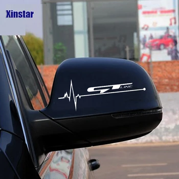 

2pcs GT GTLINE car rearview mirror sticker For kia sportage R Stinger Venga ceed soul rio sorento soul picanto morning stonic