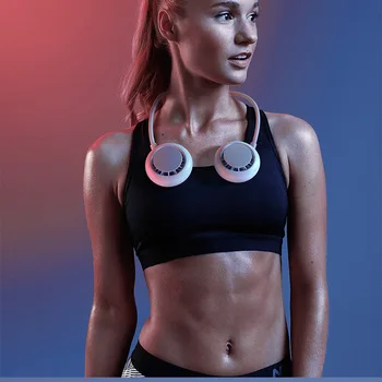 

2020 New Hanging Neck Small Fan Lazy USB Creative Mini Portable Fan Silent Atmosphere Lamp Fan Rechargeable Fan Portable Fan