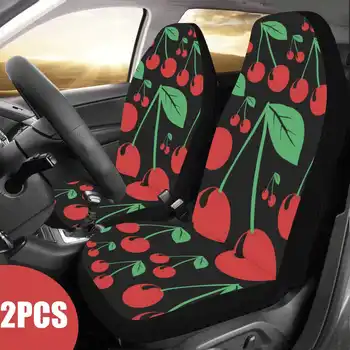 

2PCS Front Car Seat Covers Automobiles Full Seat Set Car Seat Protector Breathable Sunflowers Cherry Car Cushion Cover Protector