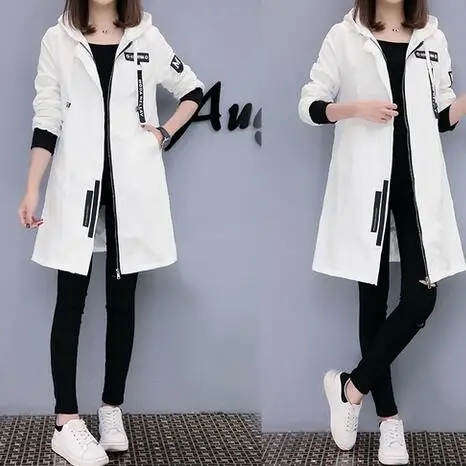 2020 New Winter Trench Coat Women Long Sleeve With Hood Medium Long Army Green Female Coat Casaco Feminino Coats DW690