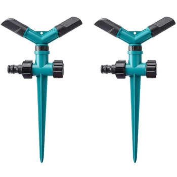 

Rotating Garden Sprinkler, 360 Rotating Garden Sprinkler Adjustable Double Arm Sprayer 2 Pack