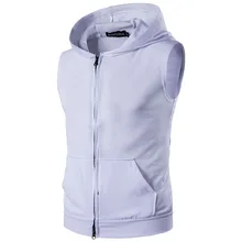 High Street Large Pocket Zipper Ouma Hooded Vest Waistcoat Hooded Vest Multi-color