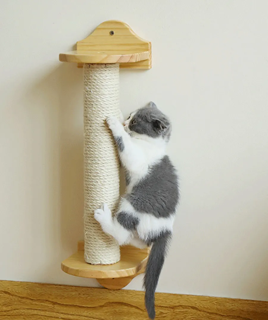 SAHZ Corner Cat Scratch Sisal Post/Triangle Base Climbing Frame for Cats/Premium Quality Plush Base And Simple Design