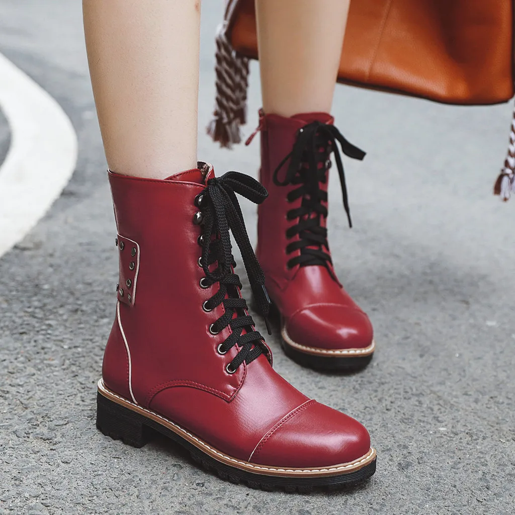 flat biker ankle boots