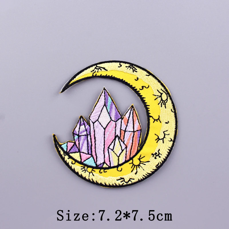 Wilderness Patch Crystal Embroidered Patches For Clothing Letter Patch Iron On Patches On Clothes Stripe Badges Stickers Decor 