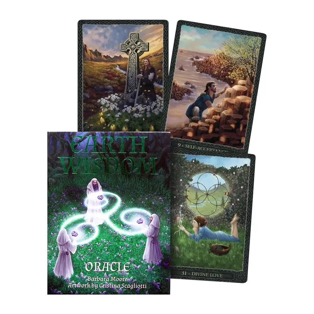 32pcs Earth Wisdom Oracle Cards English Ebook To Guide Tarot for Family Party Durable Pokers Board Game Entertainment | Спорт и