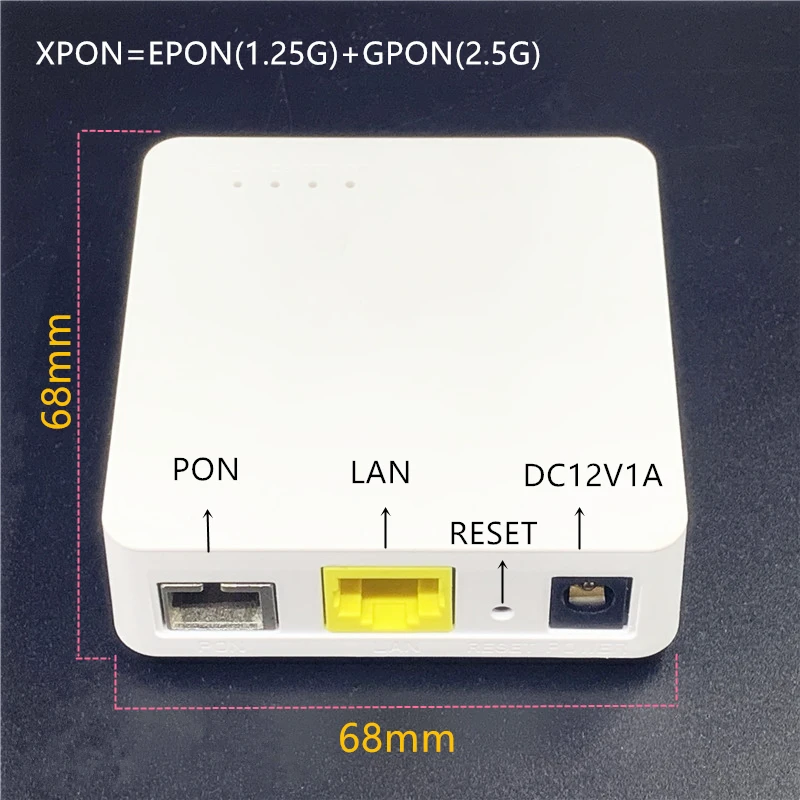 

Minni ONU 68MM XPON EPON1.25G/GPON2.5G G/EPON ONU FTTH modem G/EPON compatible router English Version ONU MINI68*68MM