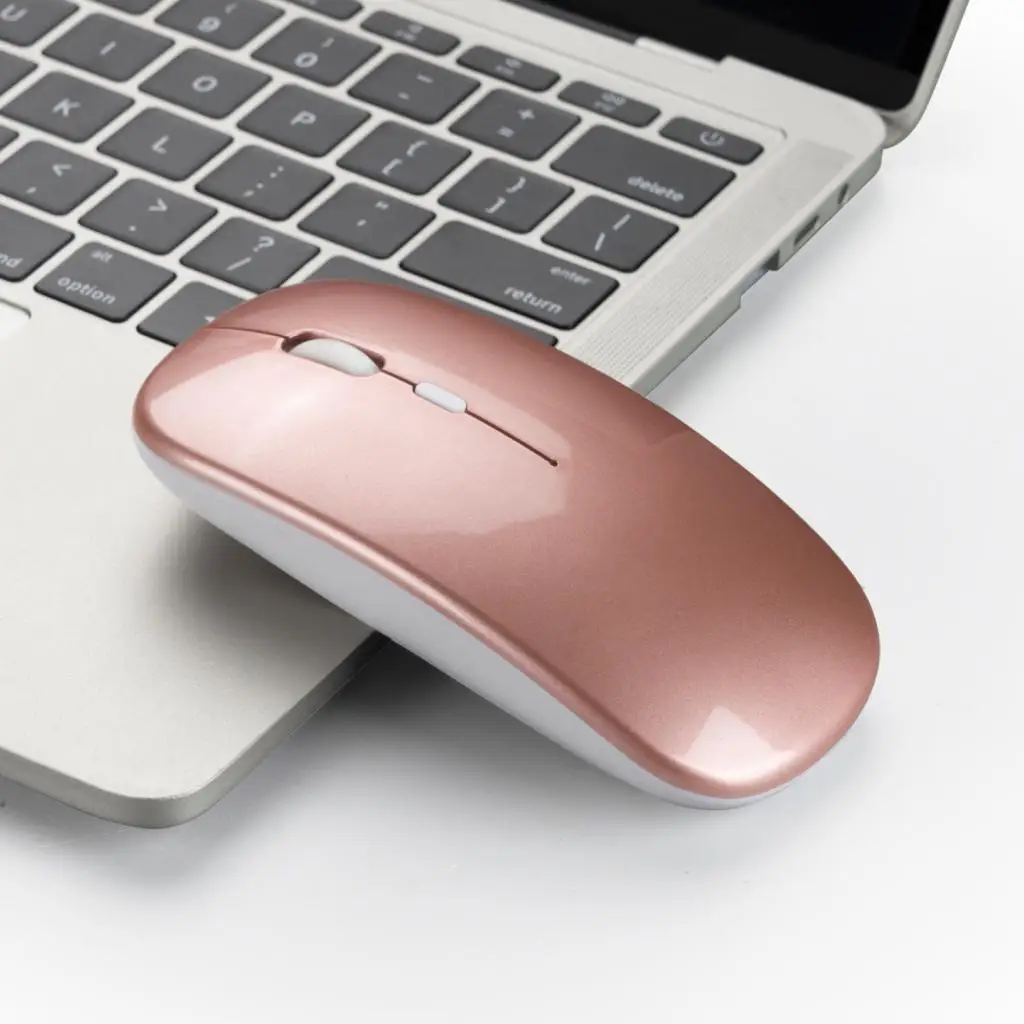 Rose Gold 2,4 ГГц мини перезаряжаемая Беспроводная оптическая игровая мышь ПК ноутбук Настольный компьютер геймер мышь Mause W/USB приемник - Цвет: Rose Gold