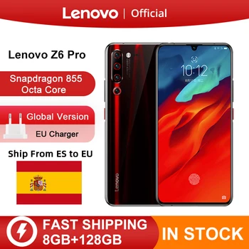 Перейти на Алиэкспресс и купить Оригинальная глобальная версия Lenovo Z6 Pro Snapdragon 855, Восьмиядерный, 6,39 дюймов, FHD дисплей, смартфон, задняя камера 48 МП
