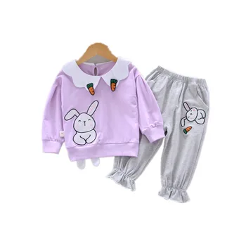 

Spring Autumn Children Cotton Clothes Baby Girls Cartoon T Shirt Pants 2Pcs/sets Toddler Casual Clothing Infant Kids Tracksuits