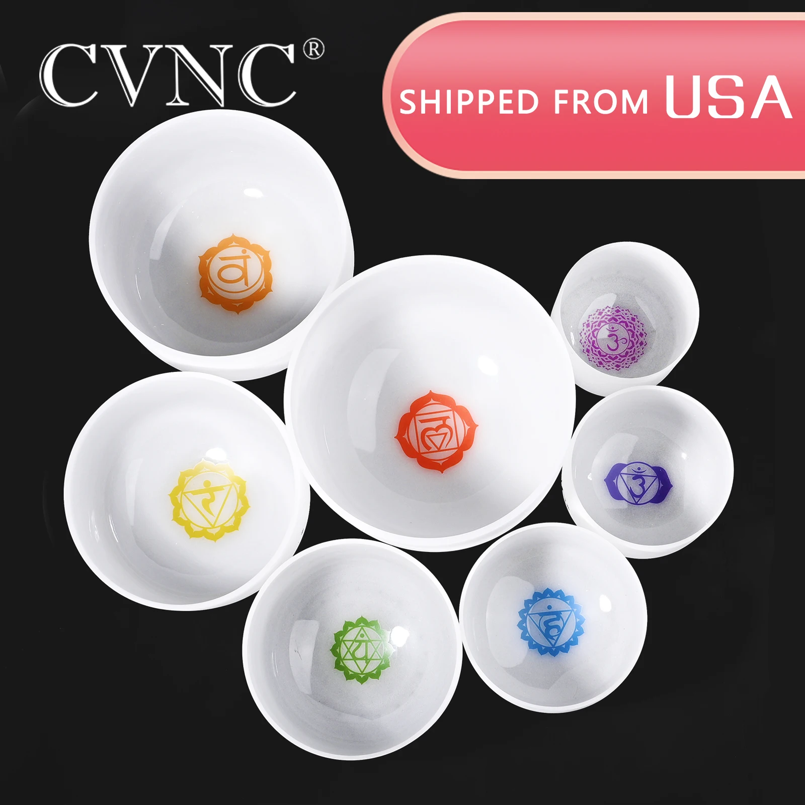 CVNC 6 &quot 12&quot чакра настроенная Набор из 7 шт матовые кварцевые хрустальные поющие