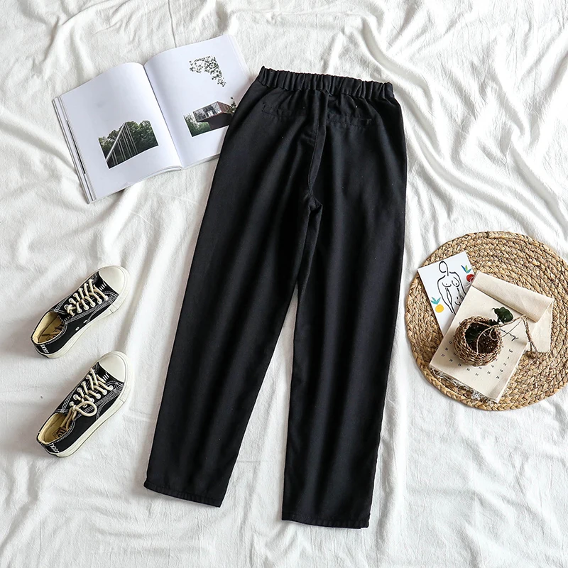 Black Jeans Women Loose Denim Harajuku BF Student Simple Korean Style Ankle-length All-match Casual Streetwear Vintage Fashion