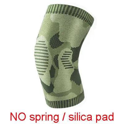 1 PC Compression Knee Sleeve Knee Brace Pads Support Running Basketball Knee Joint Protection Sports Silicone Collision Kneepads - Цвет: 64 Camouflage green