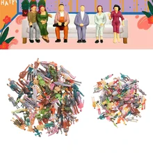 100 unidades/pacote figuras modelo de construção pessoas passageiros trem cenário 1:100/1:150 escala mista cor pose modelo pessoas