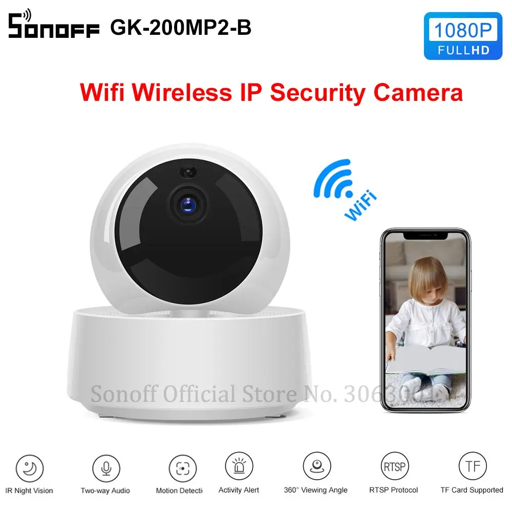 SONOFF GK 200MP2 B 1080P HD мини Wifi камера умная Беспроводная ip 360 IR ночное видение детский