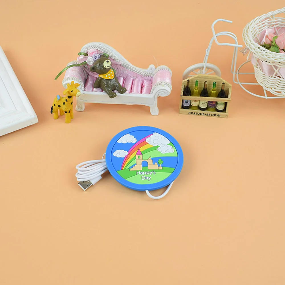 Высокое качество Творческий 5 в 2A USB милый теплый гаджет мультфильм силиконовая подставка под кружку лоток подогреватель кружки
