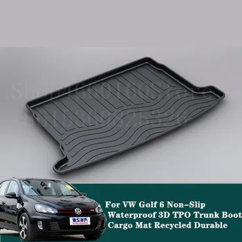 

Puou Non-Slip Waterproof For VW Golf 6 2010-13 Mat Rear Trunk Liner Cargo Floor Tray Carpet Guard Protector Car Accessories