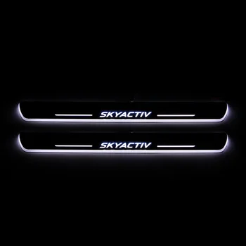 

For Mazda 3 2015 2016 2017 2018 Acrylic Moving LED Welcome Pedal Car Scuff Plate Pedal Door Sill Pathway Light