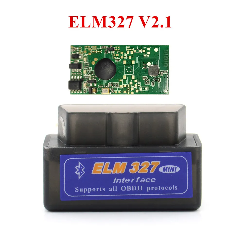 Последняя версия Супер Мини ELM327 Bluetooth V2.1 OBD2 Мини Elm 327 Автомобильный диагностический сканер инструмент для ODB2 OBDII протоколы - Цвет: Черный