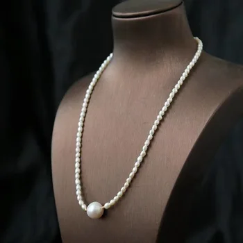 

18KGF Purple Pearl Necklace Jewelry Natural Freshwater Pearl Choker Necklaces For Women Gift