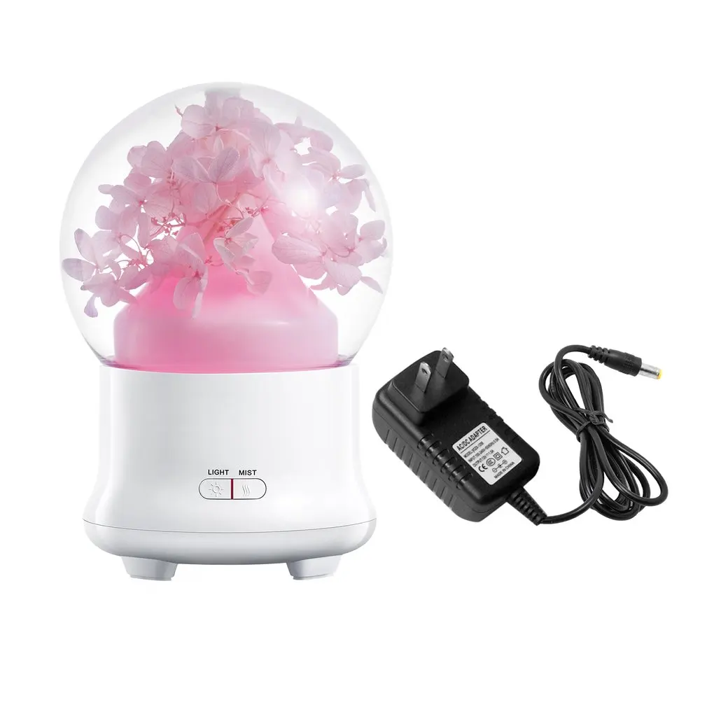 

Immortalized Flower Aromatherapy Machine Humidifier Bedroom Desktop Air Purifier Seven Color Night Lamp Ultrasonic Wave