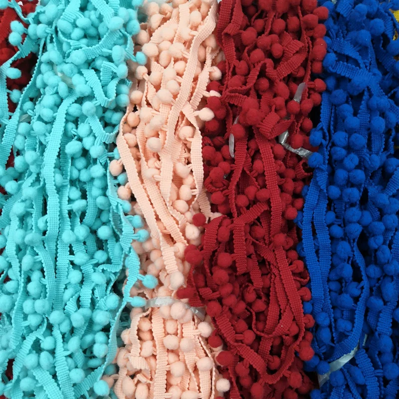 

5 Yards Apparel Sewing Accessories Pompom Trim Pom Pom Bobble Braid Tassel Ball Fringe Ribbon Lace Fabric DIY Material Crafts