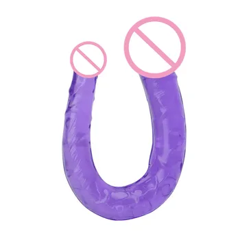 Jelly Double Penetration Anal Butt Plug Dildo Penis Sex Tool For Lesbian Gay 3